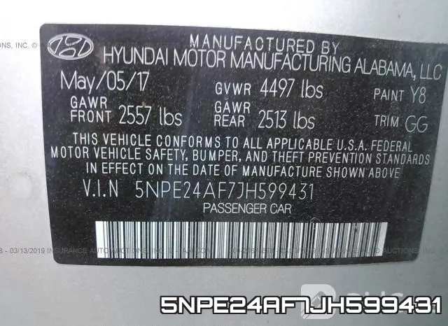 5NPE24AF7JH599431 фото 10