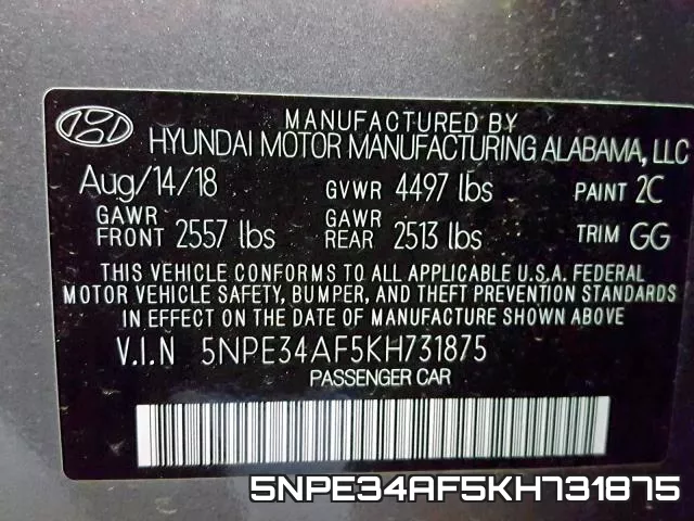 5NPE34AF5KH731875 фото 2