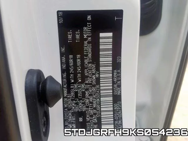 5TDJGRFH9KS054236 фото 2