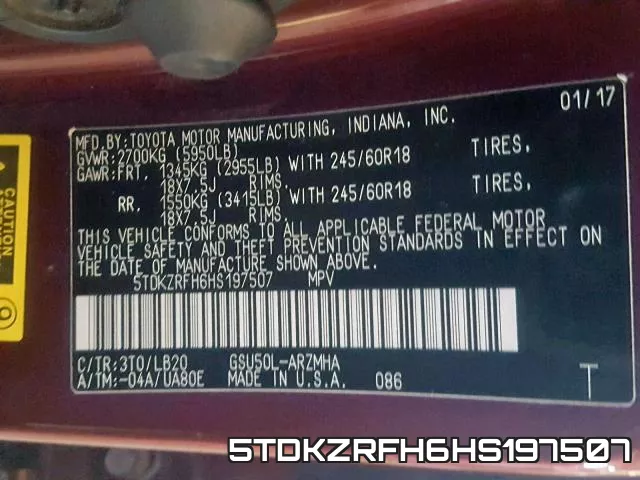 5TDKZRFH6HS197507 фото 2