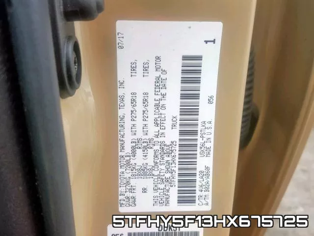 5TFHY5F13HX675725 фото 2