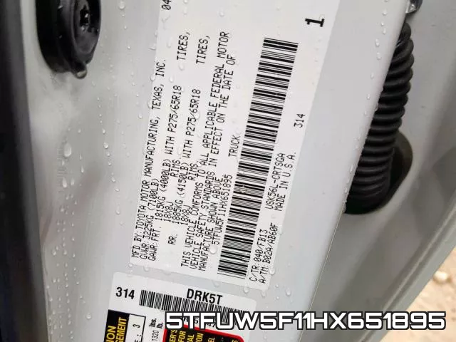 5TFUW5F11HX651895 фото 2