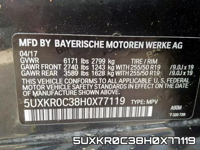 5UXKR0C38H0X77119 фото 2