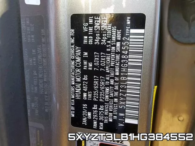 5XYZT3LB1HG384552 фото 2