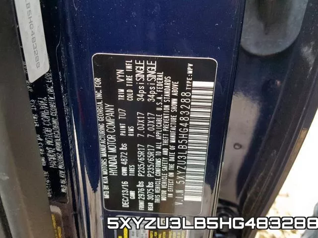 5XYZU3LB5HG483288 фото 2