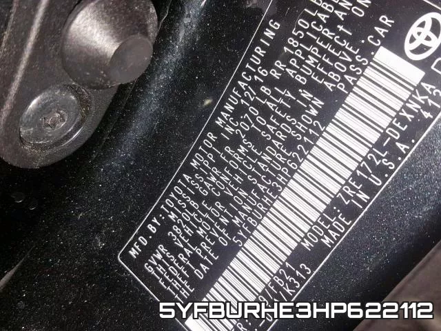 5YFBURHE3HP622112 фото 2