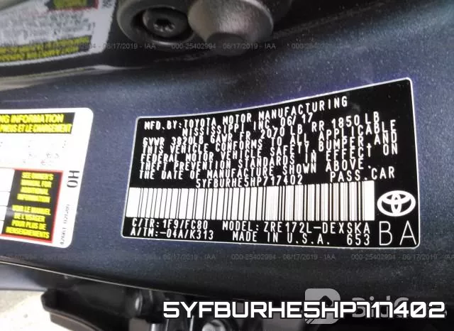 5YFBURHE5HP717402 фото 10