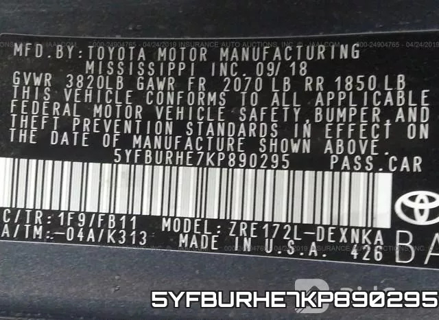 5YFBURHE7KP890295 фото 10