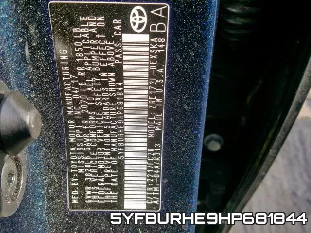 5YFBURHE9HP681844 фото 2