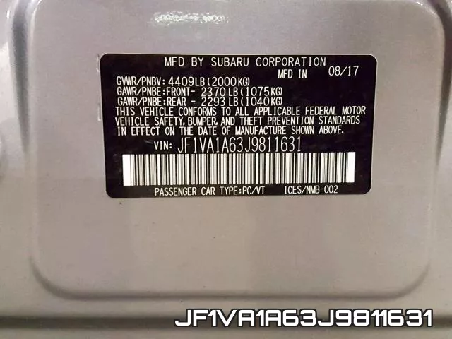 JF1VA1A63J9811631 фото 2
