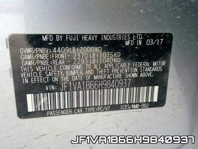 JF1VA1B66H9840937 фото 2