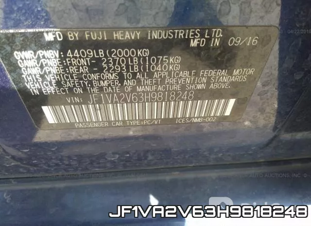 JF1VA2V63H9818248 фото 10