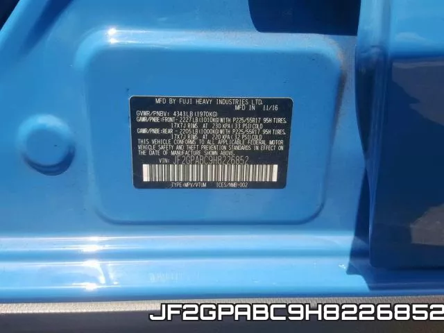 JF2GPABC9H8226852 фото 2