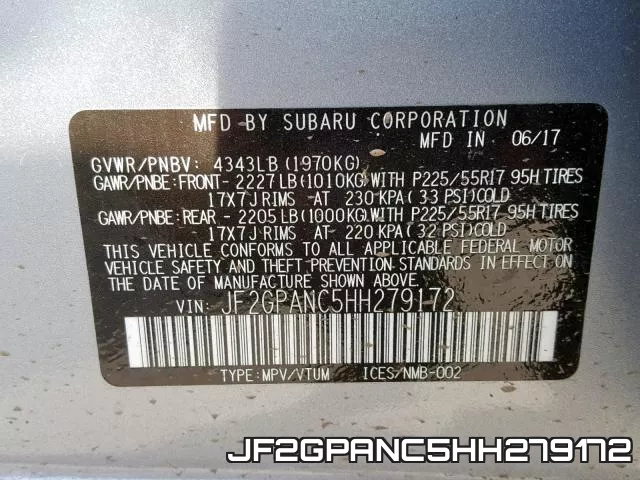 JF2GPANC5HH279172 фото 2