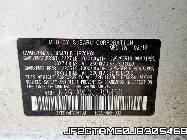 JF2GTAMC0J8305468 фото 2