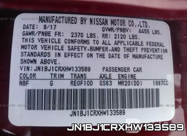JN1BJ1CRXHW133589 фото 10