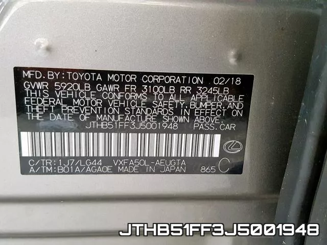 JTHB51FF3J5001948 фото 2
