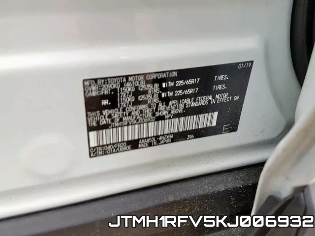JTMH1RFV5KJ006932 фото 2