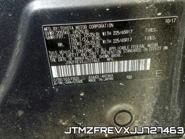JTMZFREVXJJ727463 фото 2