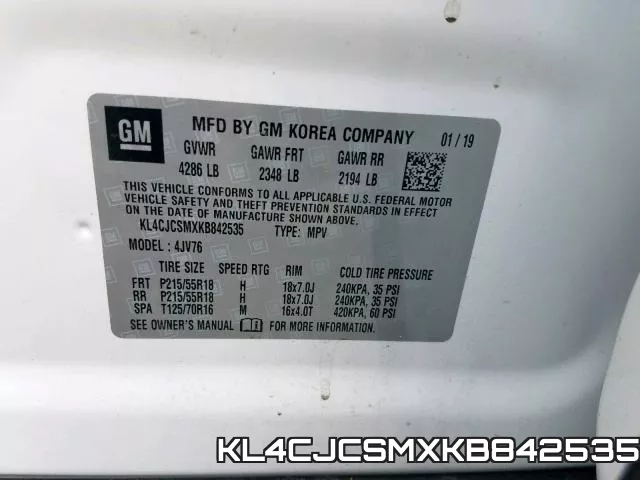 KL4CJCSMXKB842535 фото 2