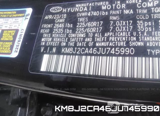 KM8J2CA46JU745990 фото 10