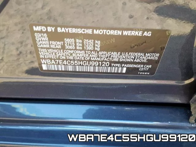 WBA7E4C55HGU99120 фото 2