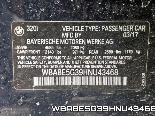 WBA8E5G39HNU43468 фото 2