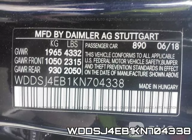 WDDSJ4EB1KN704338 фото 10