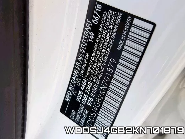 WDDSJ4GB2KN701879 фото 2