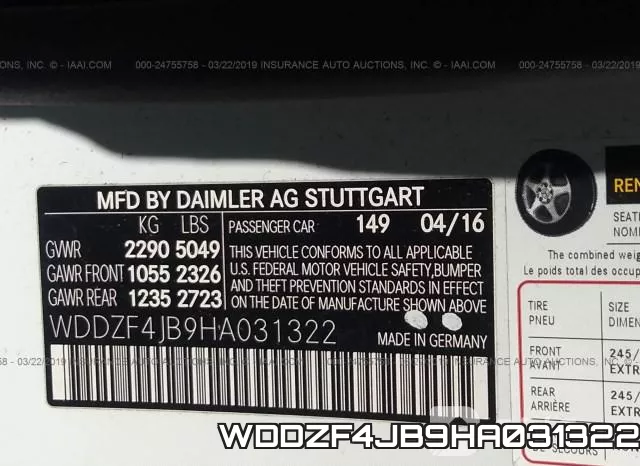WDDZF4JB9HA031322 фото 10