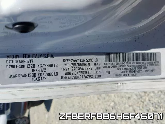 ZFBERFBB6H6F46071 фото 2