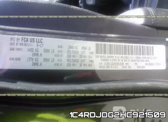 1C4RDJDG2HC921509 фото 10