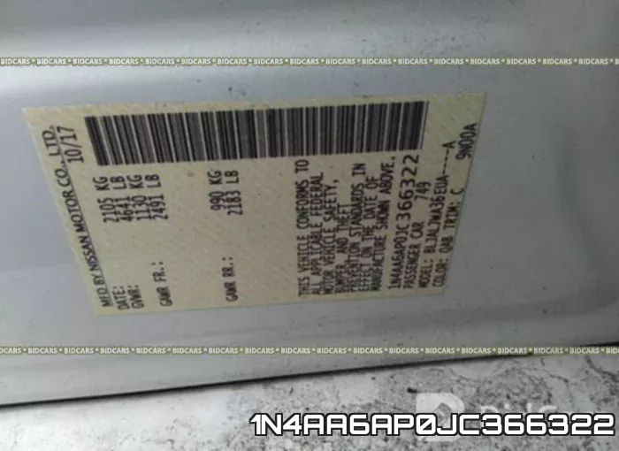 1N4AA6AP0JC366322 фото 10
