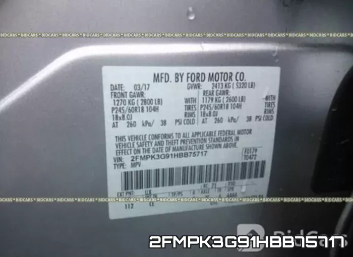 2FMPK3G91HBB75717 фото 10