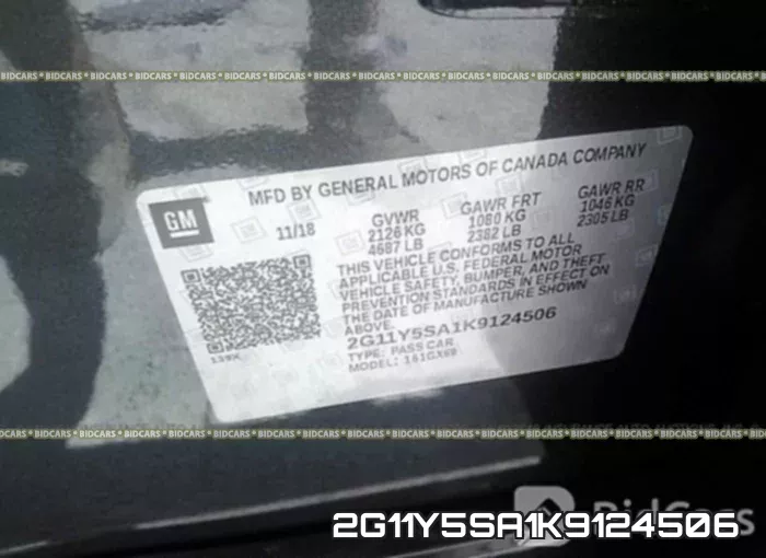 2G11Y5SA1K9124506 фото 10