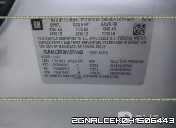 2GNALCEK0H1506443 фото 10