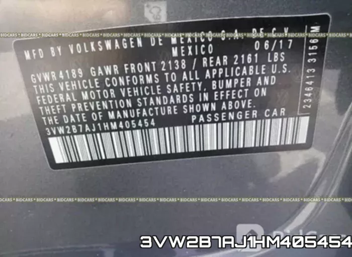 3VW2B7AJ1HM405454 фото 10