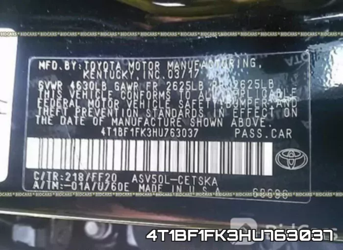 4T1BF1FK3HU763037 фото 10