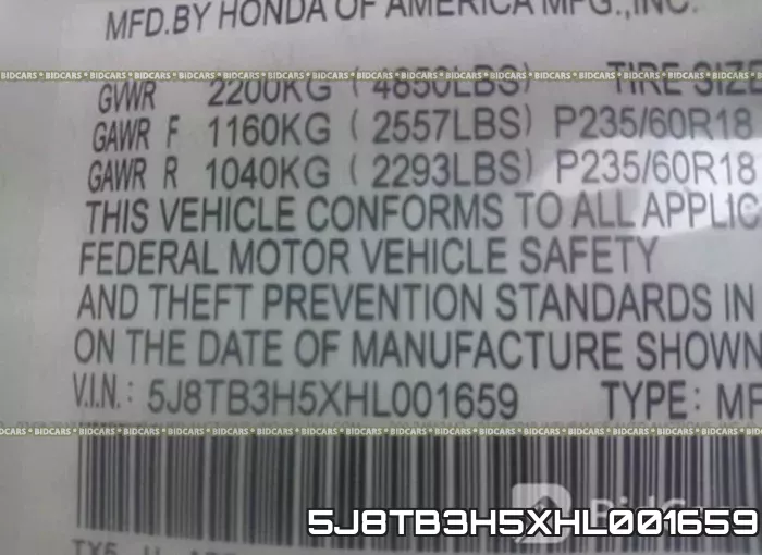 5J8TB3H5XHL001659 фото 10