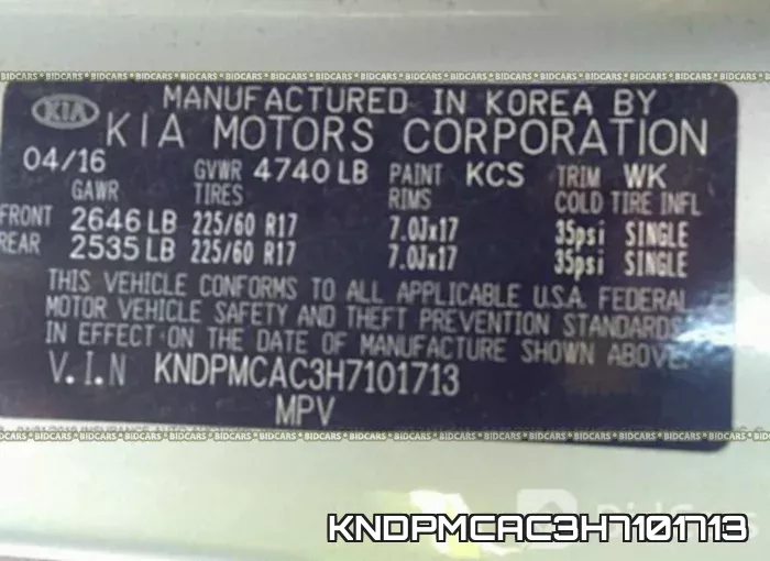 KNDPMCAC3H7101713 фото 10