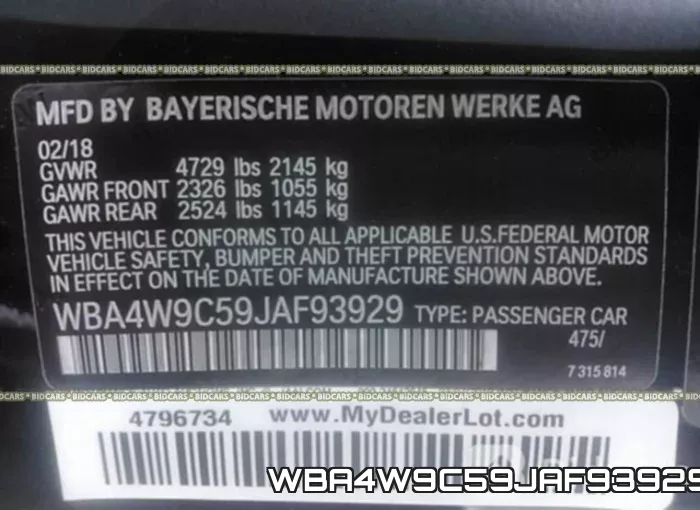 WBA4W9C59JAF93929 фото 10