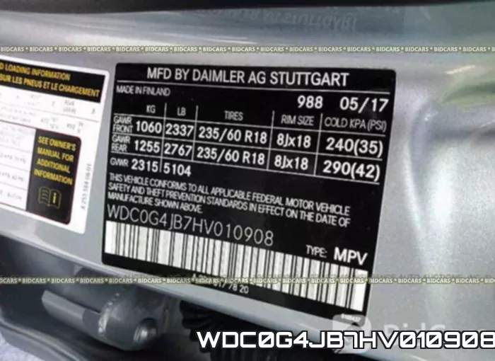 WDC0G4JB7HV010908 фото 10