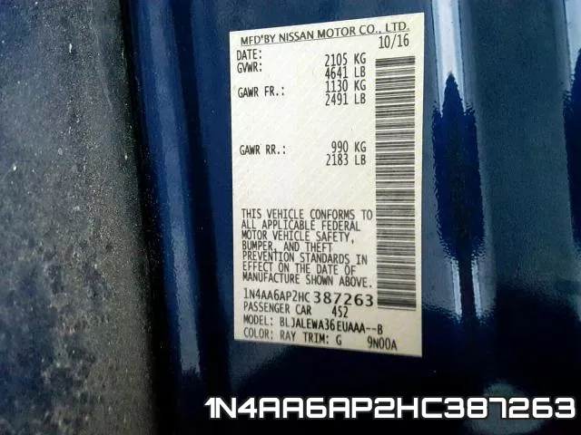 1N4AA6AP2HC387263 фото 2