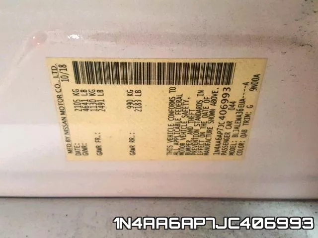 1N4AA6AP7JC406993 фото 2