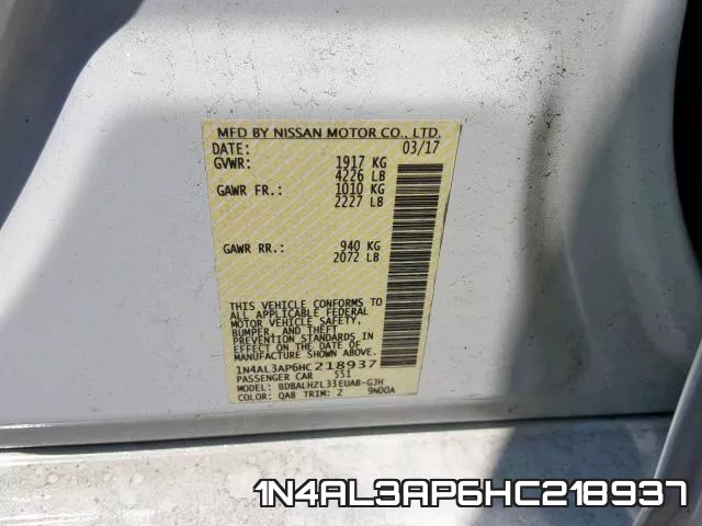 1N4AL3AP6HC218937 фото 2