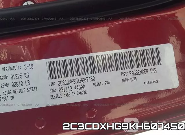 2C3CDXHG9KH607450 фото 10