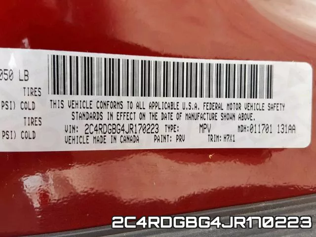 2C4RDGBG4JR170223 фото 2