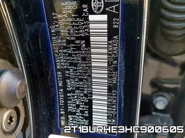 2T1BURHE3HC900605 фото 2