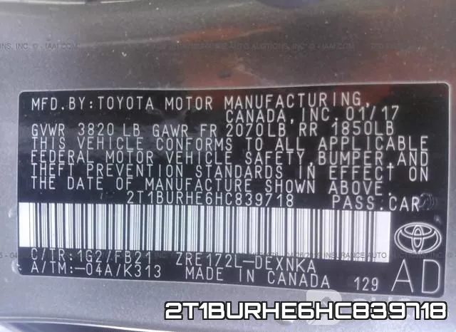 2T1BURHE6HC839718 фото 10