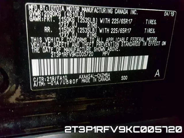2T3P1RFV9KC005720 фото 2